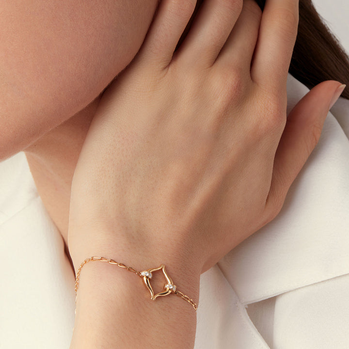 Eboris Link Paved 18K Gold Bracelet w. Lab-Grown Diamonds