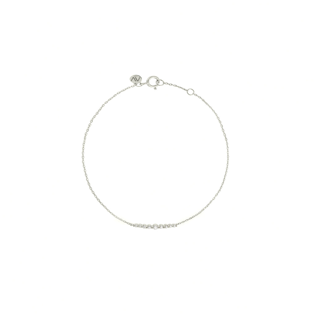 Helle Lichter 18k Weißgoldarmband w. Diamanten