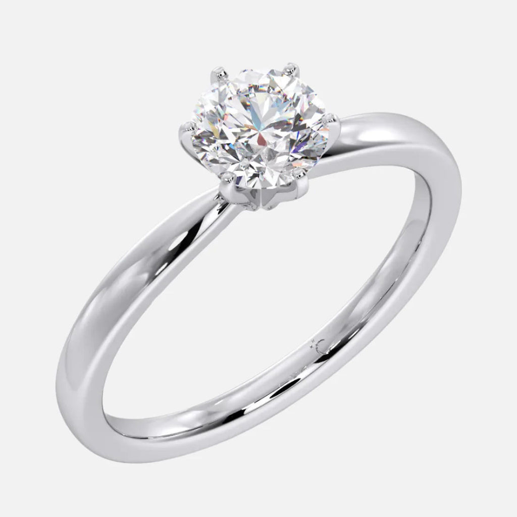 Solitaire 14K Gold Ring w. Diamond