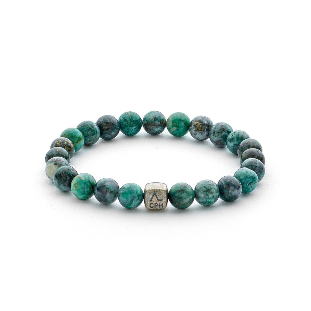 ColorUp Dioptase 8mm Silver Bracelet