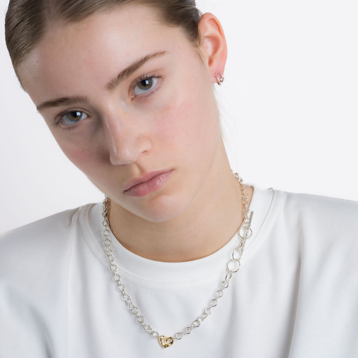 Ringo Mini Heart 18K Gold & Silver Necklace