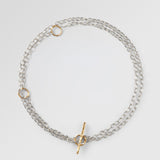 T - Chain 18K Gold & Silver Necklace 70cm