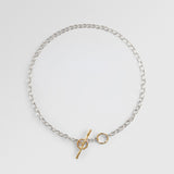 T - Chain 18K Gold & Silver Necklace 39cm