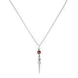 Alligator Silver Necklace w. Upcycled Garnet