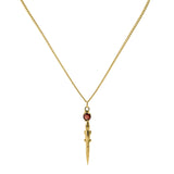 Alligator Gold Plated Necklace w. Upcycled Garnet