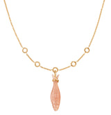 Young Fish 18K Gold Pendant w. Blush Fish