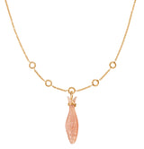 Young Fish 18K Gold Pendant w. Blush Fish