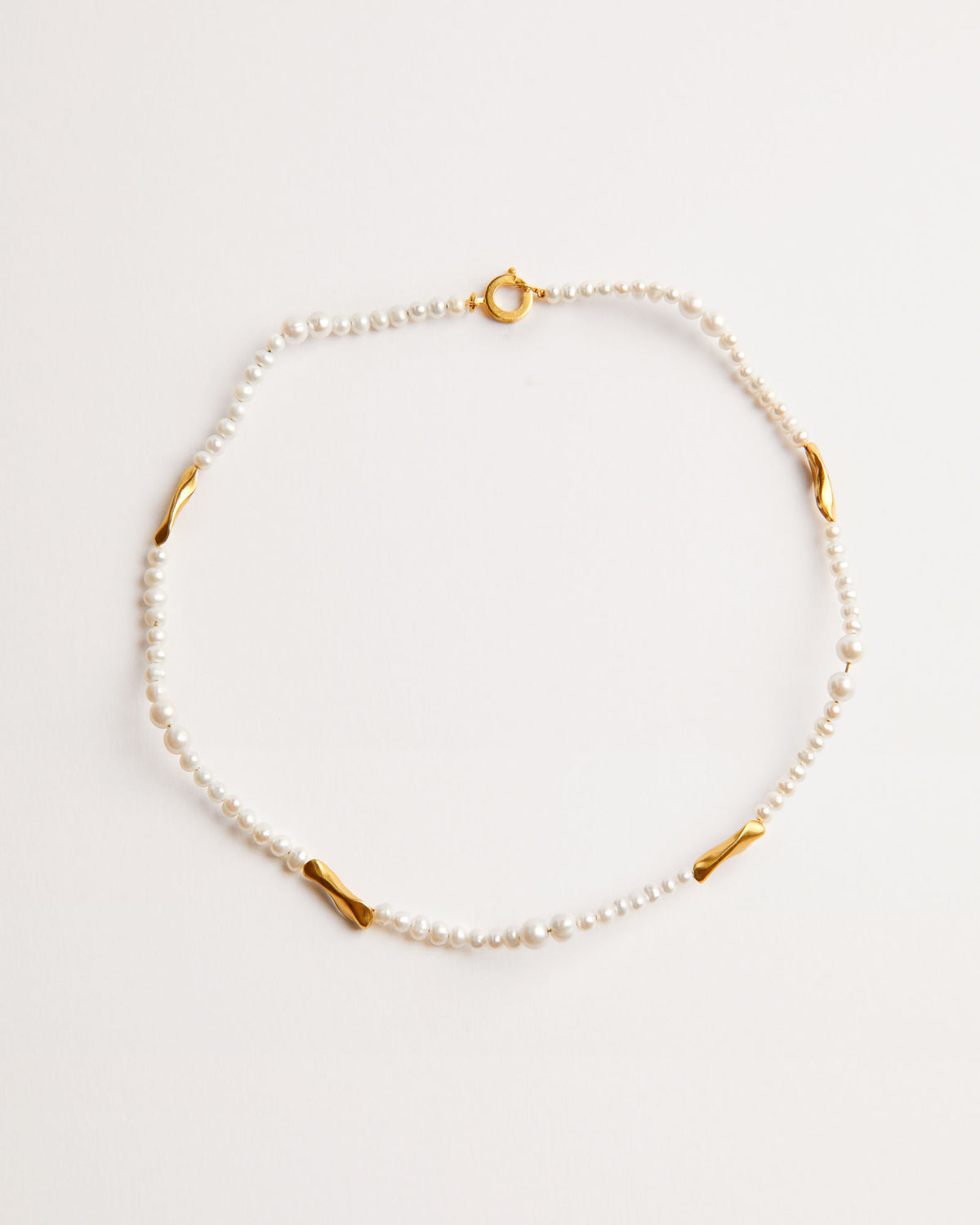 Veu Gold Plated Choker Necklace w. Freshwater Pearls