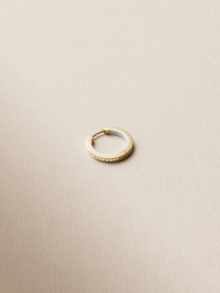 Casablanca 12 White 14K Gold Huggie w. Lab-Grown Diamonds