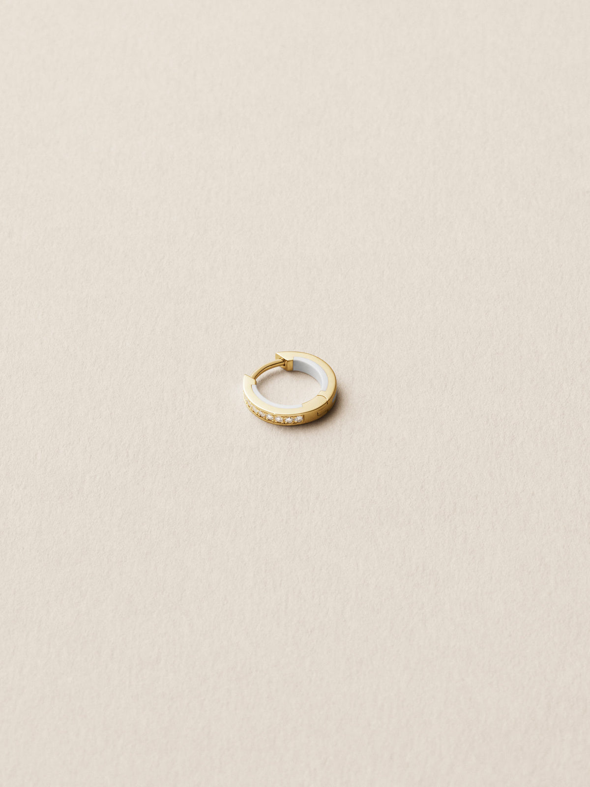 Casablanca 8 Hvid 14K Guld Huggie m. Lab-Grown Diamanter