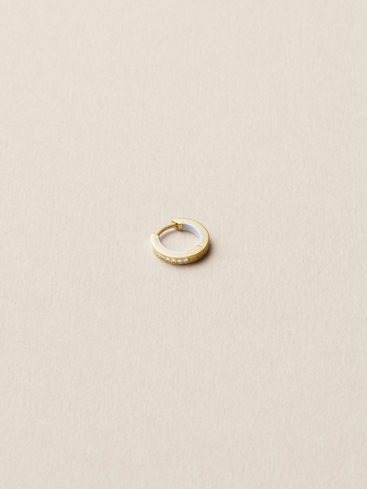 Casablanca 8 White 14K Gold Huggie w. Lab-Grown Diamonds