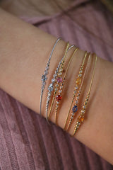 Bubble 18K Rose Gold Bracelet w. Diamonds & Orange Sapphire