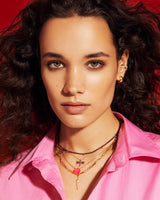 Dragonfly 18K Gold Plated Necklace w. Ruby