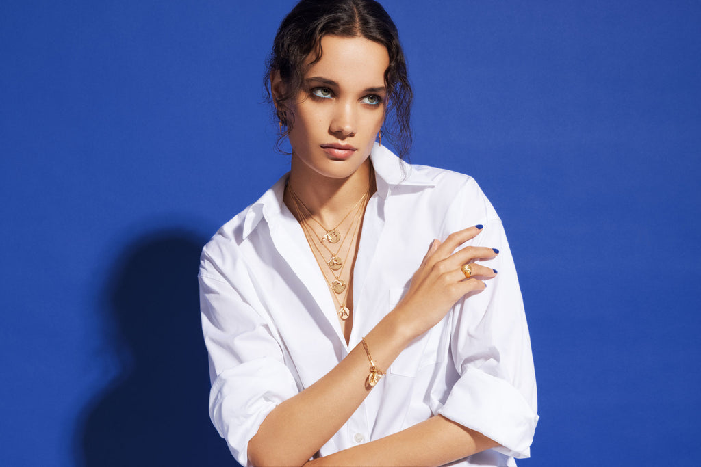 Double Charm Earth Silver Necklace w. Zirconia