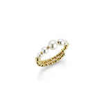 Wickeln Sie 18k goldener Ring w. Akoya Perlen