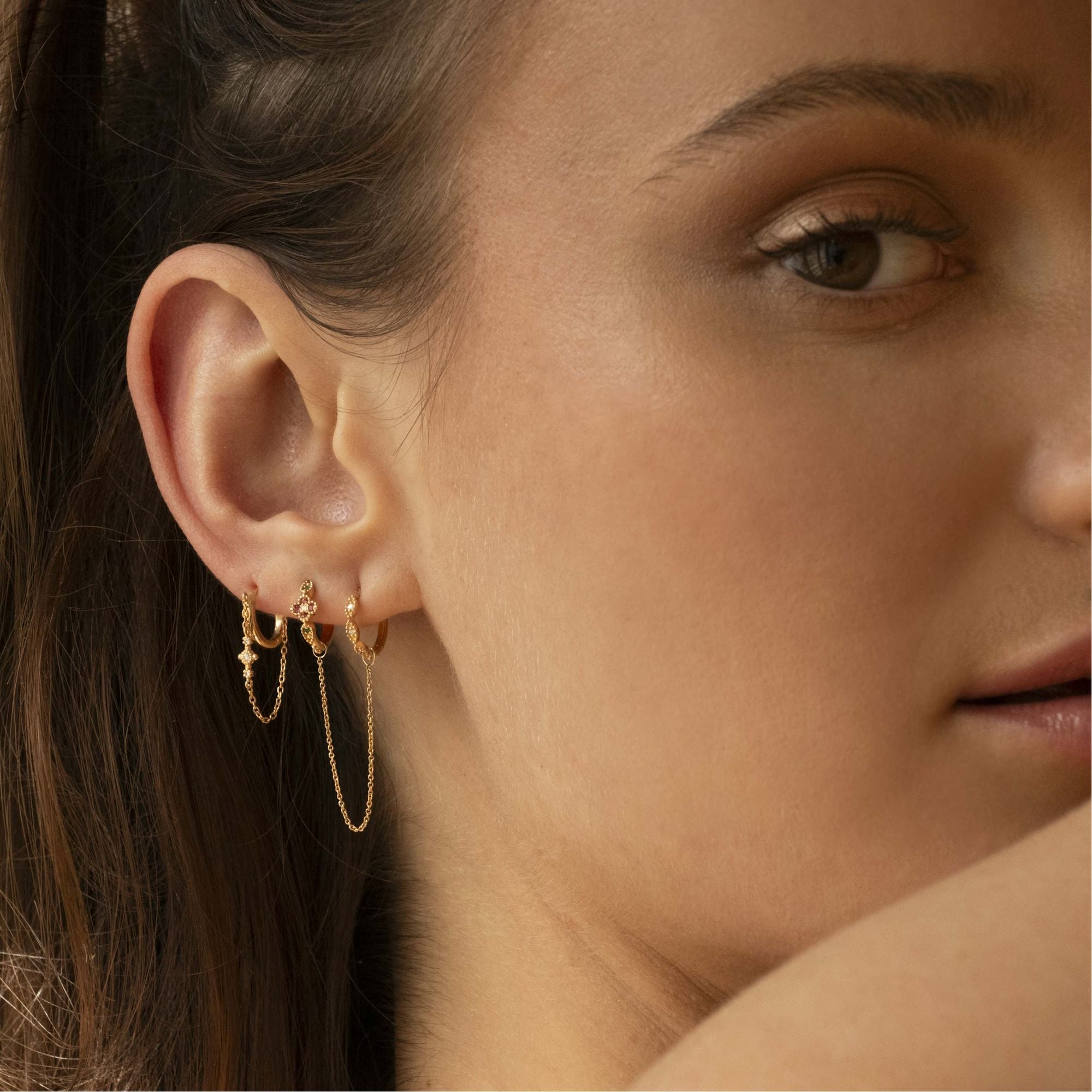 5 cm 18k Goldohrringkette