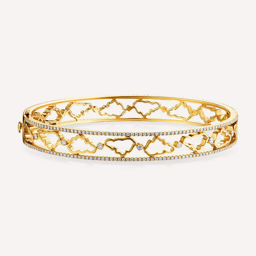 Allusia Love 18K Gold Bangle w. Diamonds