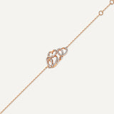 Allusia Liebe detailliert 18K Rosengold Armband w. Diamanten