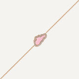 Allusia Liebe rosa Emaille 18K Rosengold Armband w. Diamanten