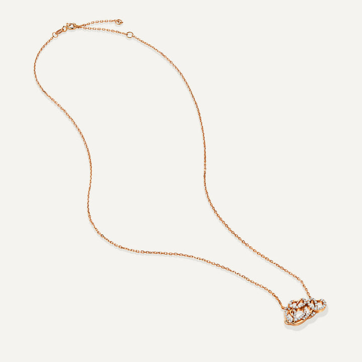 Allusia Love Detailed 18K Rosaguld Halskæde m. Diamanter