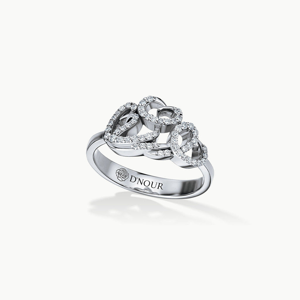 Allusia Love Detailed 18K Whitegold Ring w. Diamonds