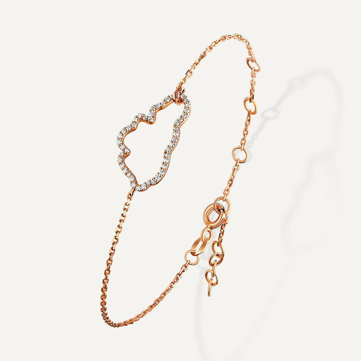 Allusia Liebe akzentuiert 18K Rosengold Armband w. Diamanten