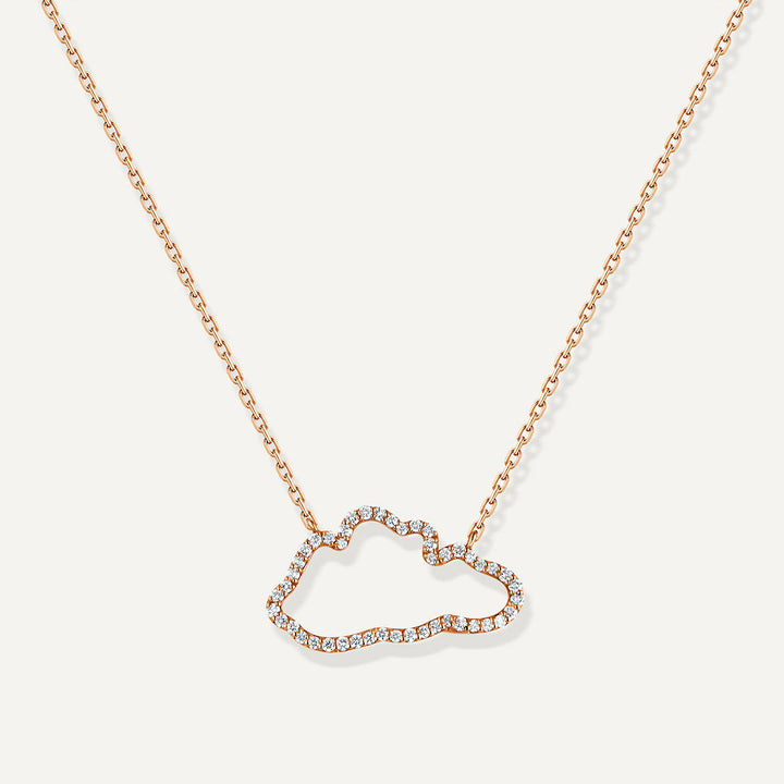 Allusia Love Accented 18K Rosaguld Halskæde m. Diamanter
