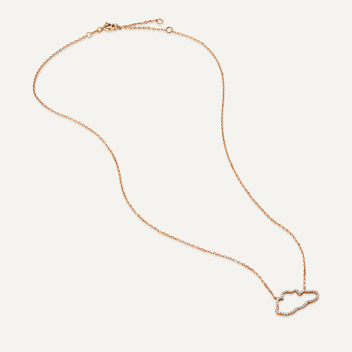 Allusia Love Accented 18K Rosaguld Halskæde m. Diamanter