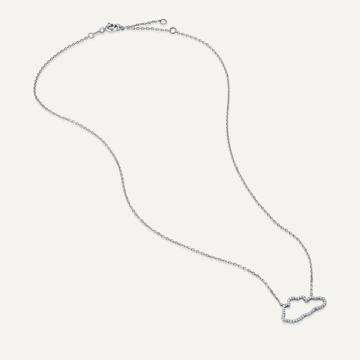 Allusia Love Accented 18K Whitegold Necklace w. Diamonds