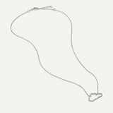 Allusia Liebe akzentuiert 18k Whitegold Halskette w. Diamanten