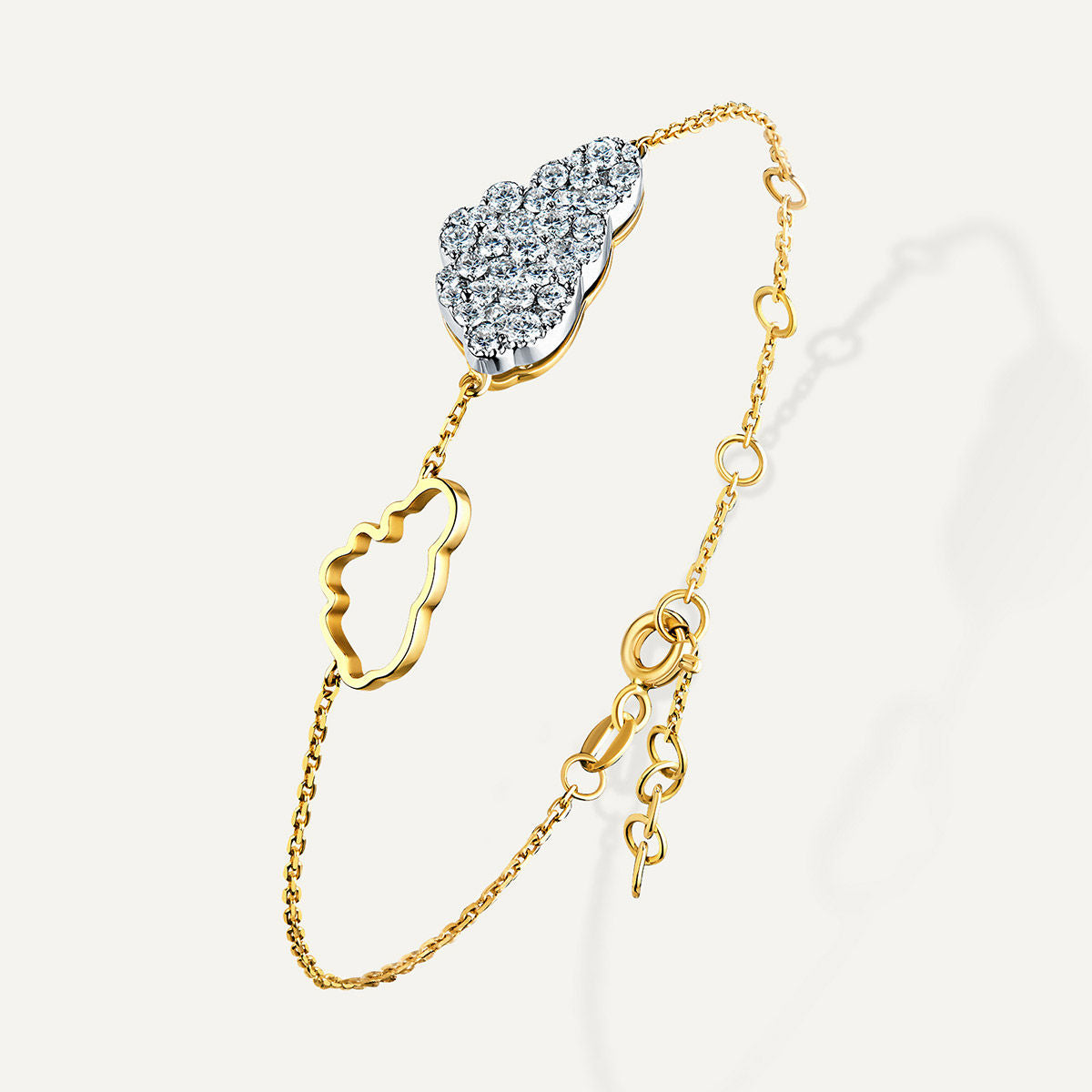 Allusia Love Double Cloud 18K Gold Armband W. Diamanten