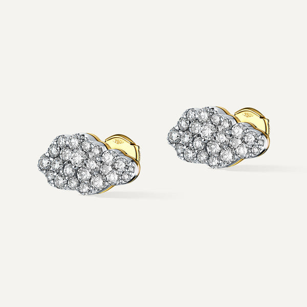 Allusia Love Clustered 18K Gold Earrings w. Diamonds