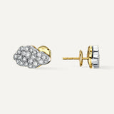 Allusia Love Clustered 18K Gold Earrings w. Diamonds