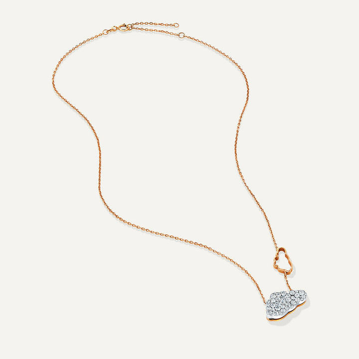 Allusia Love Double Cloud 18K Rosaguld Halskæde m. Diamanter