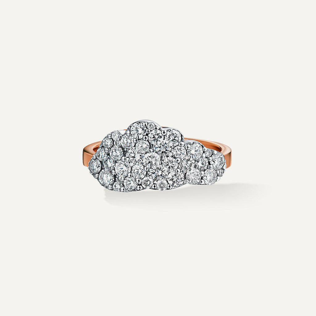 Allusia Love Clustered 18K Rosegold Ring w. Diamonds