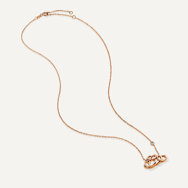 Allusia Love Detailed 18K Rosegold Necklace w. Diamond