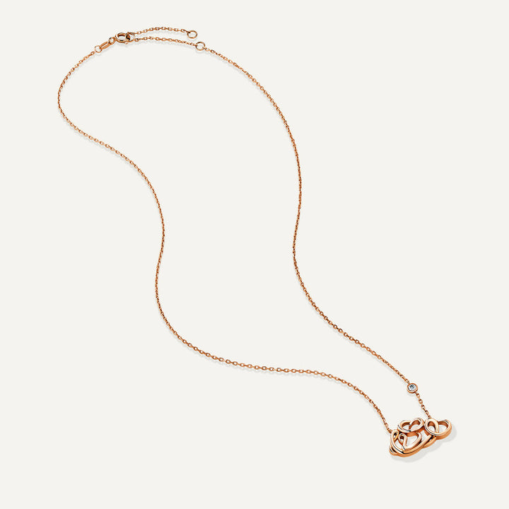 Allusia Love Detailed 18K Rosaguld Halskæde m. Diamant