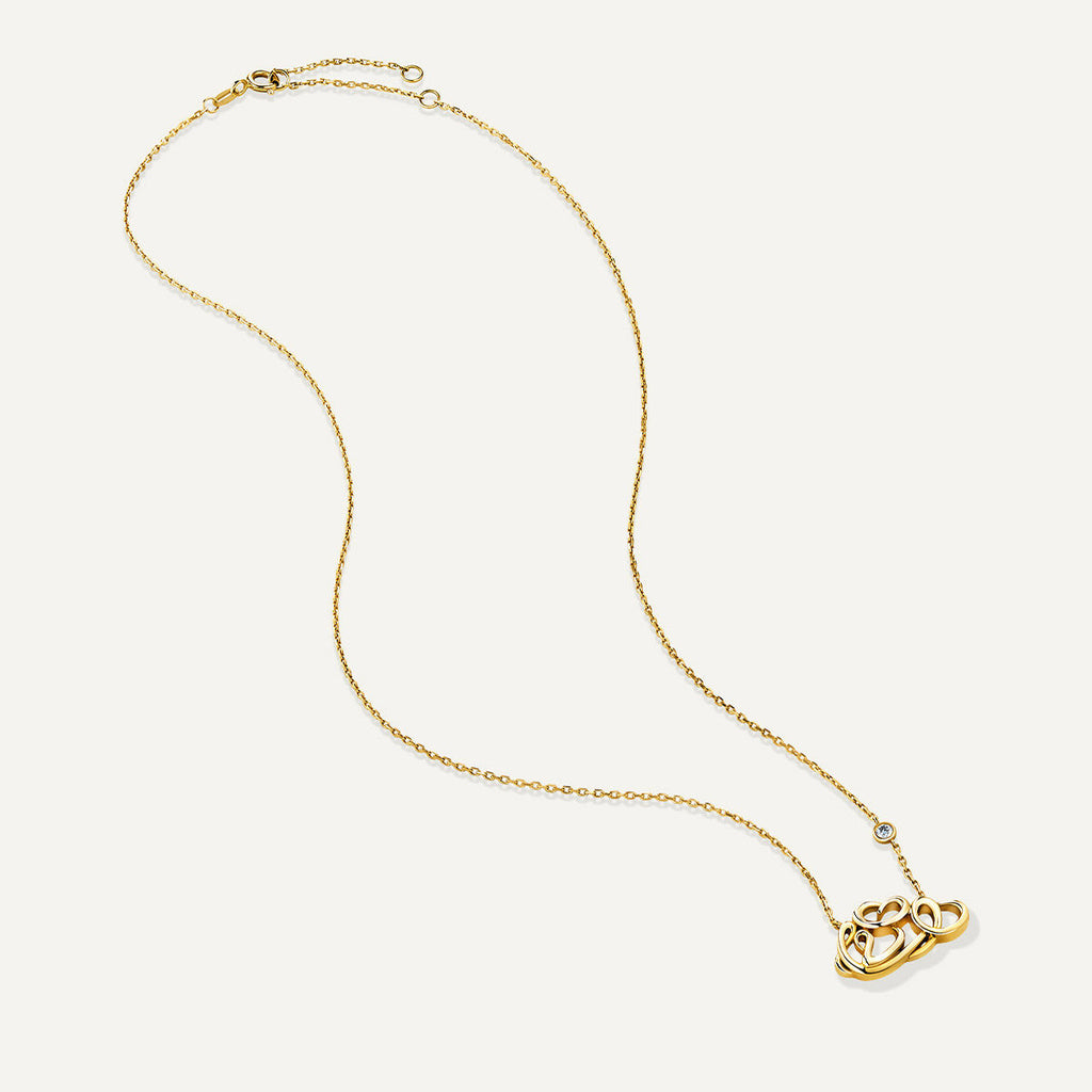 Allusia Love Detailed 18K Gold Necklace w. Diamond