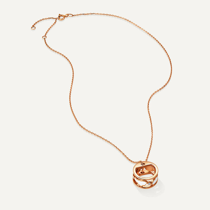 Allusia Love Emalje 18K Rosaguld Halskæde m. Diamanter