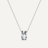 Allusia Love Enamel Band 18K Whitegold Necklace w. Diamonds