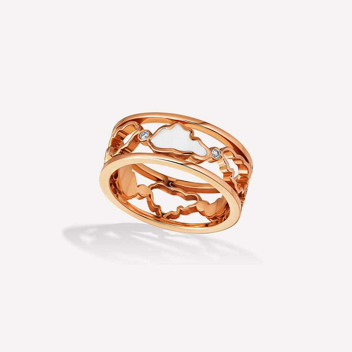 Allusia Love Emalje 18K Rosaguld Ring m. Diamanter