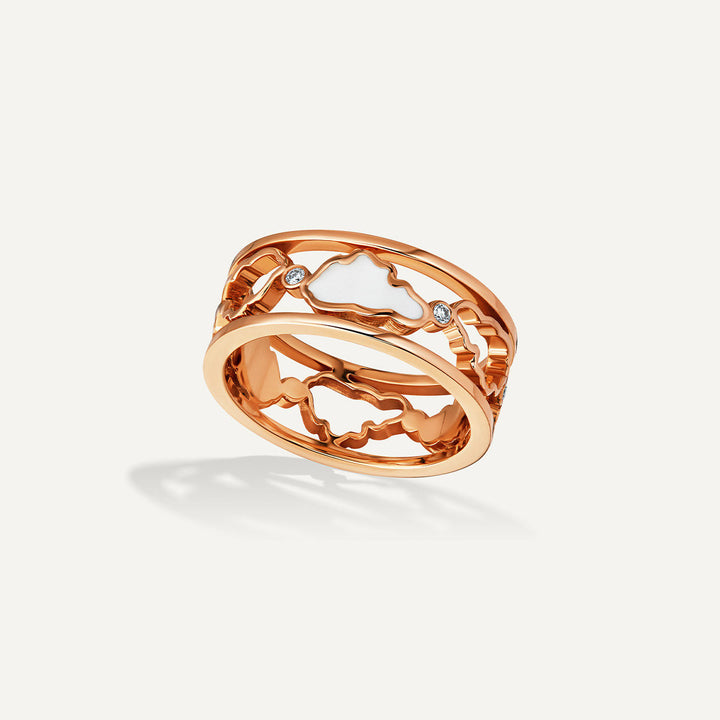Allusia Love Emalje 18K Rosaguld Ring m. Diamanter