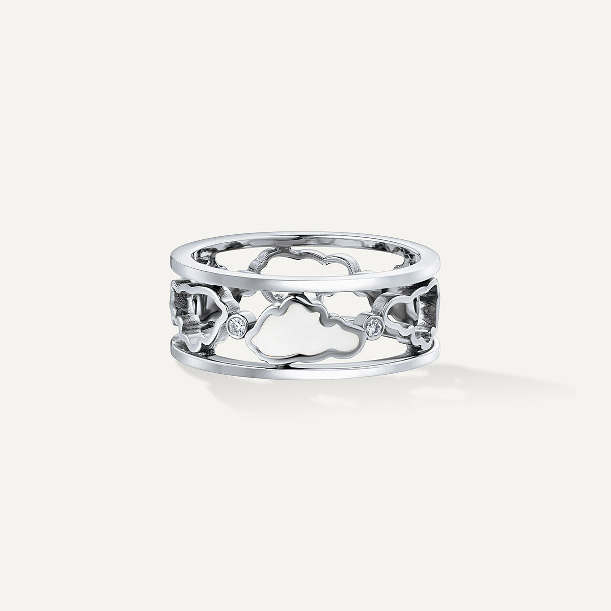 Allusia Love Emalje 18K Hvidguld Ring m. Diamanter
