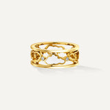 Allusia Love Enamel Band 18K Gold Ring w. Diamonds