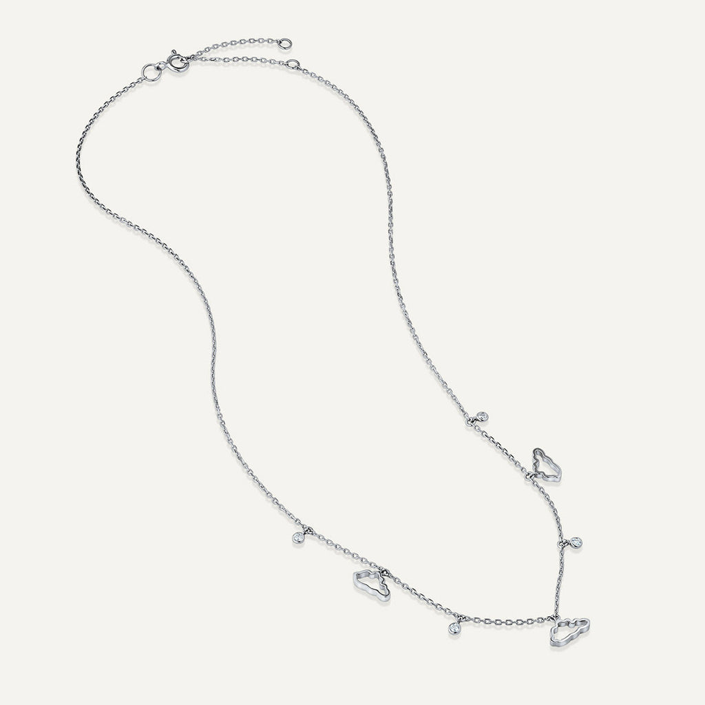 Allusia Love Three 18K Whiegold Necklace w. Diamonds