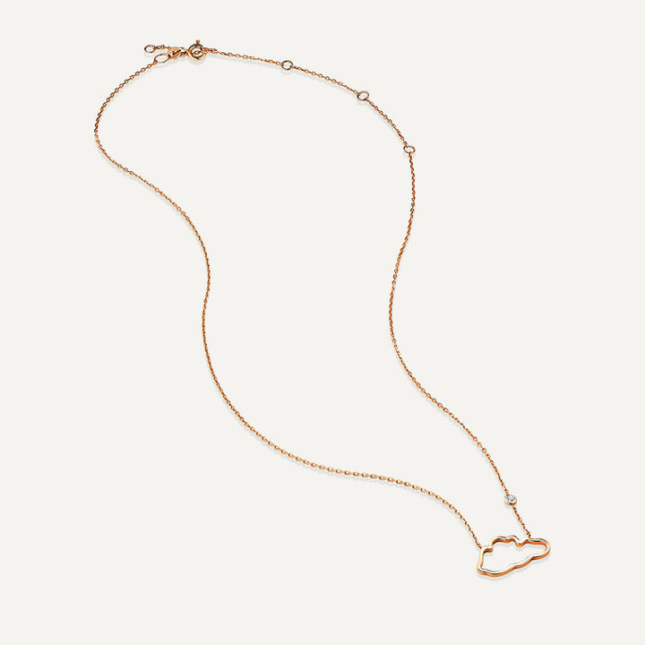 Allusia Love Minimal 18K Rosaguld Halskæde m. Diamant