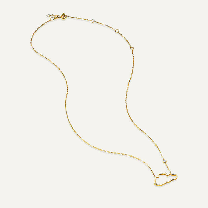 Allusia Love Minimal 18K Gold Necklace w. Diamond