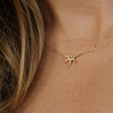 Half-Star Janis 18K Gold Necklace w. Diamonds