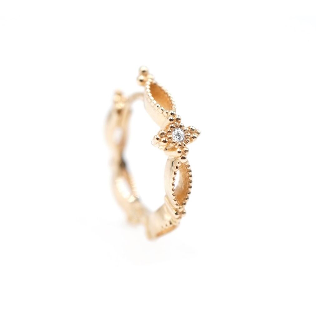 Greta One Mini 18K Gold Hoop w. Diamonds