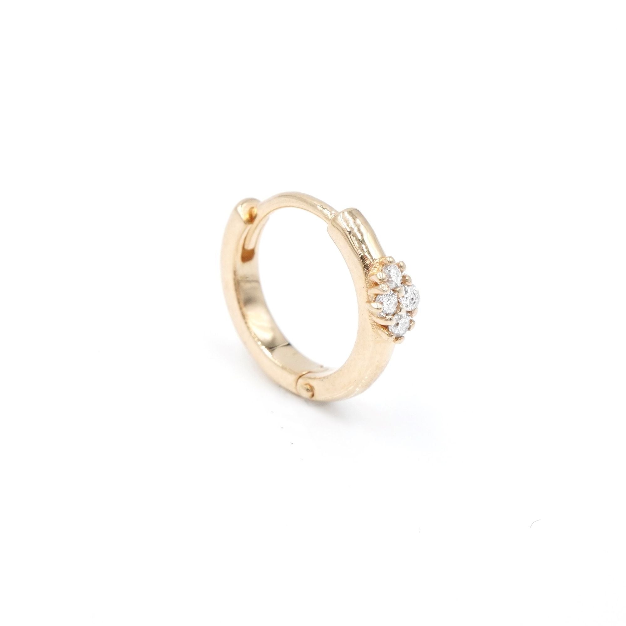 Eternity Mini 18K Gold Hoop w. Diamonds
